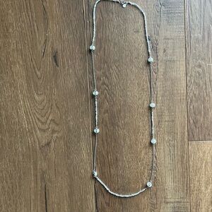 LOFT Silver Necklace with Crystal Beads